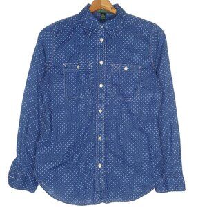 Lauren Ralph Lauren Blue Polka Dot Button-Down Shirt